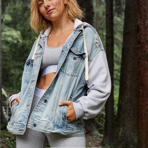 Aerie hooded jean jacket